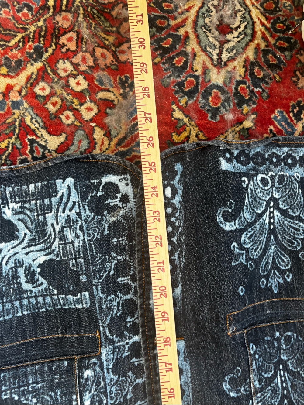 blue Patterned Denim Jacket - Picture 12 of 13